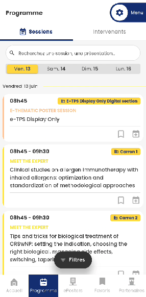 Mobile App Schedule page